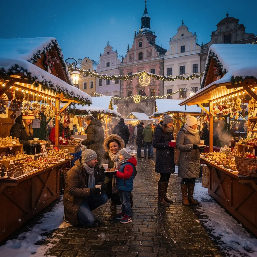 Malebná krajina se zámkem, kde se koná každoroční slavnost.